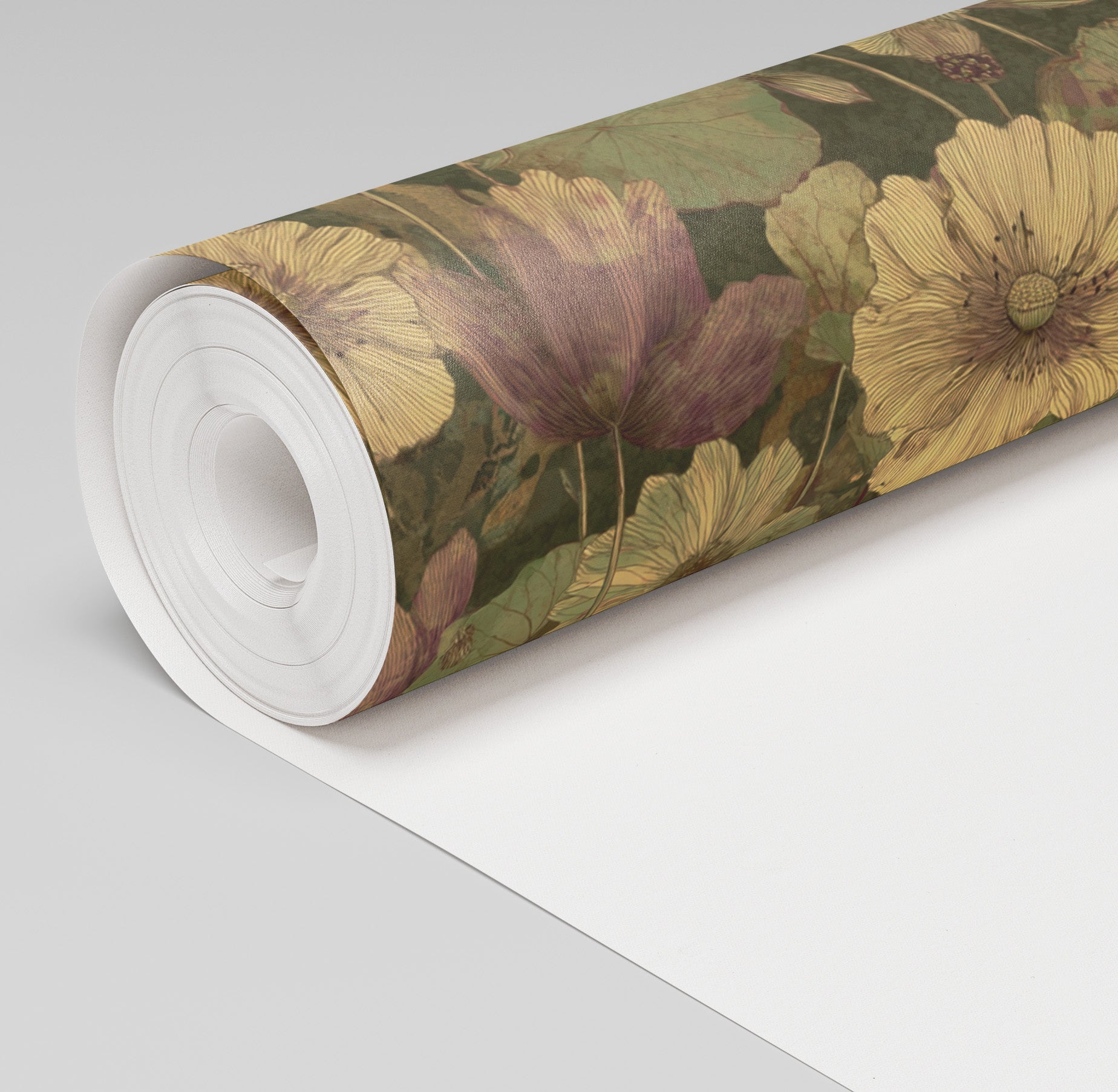 Floral Foliage Wallpaper - Painted Paper