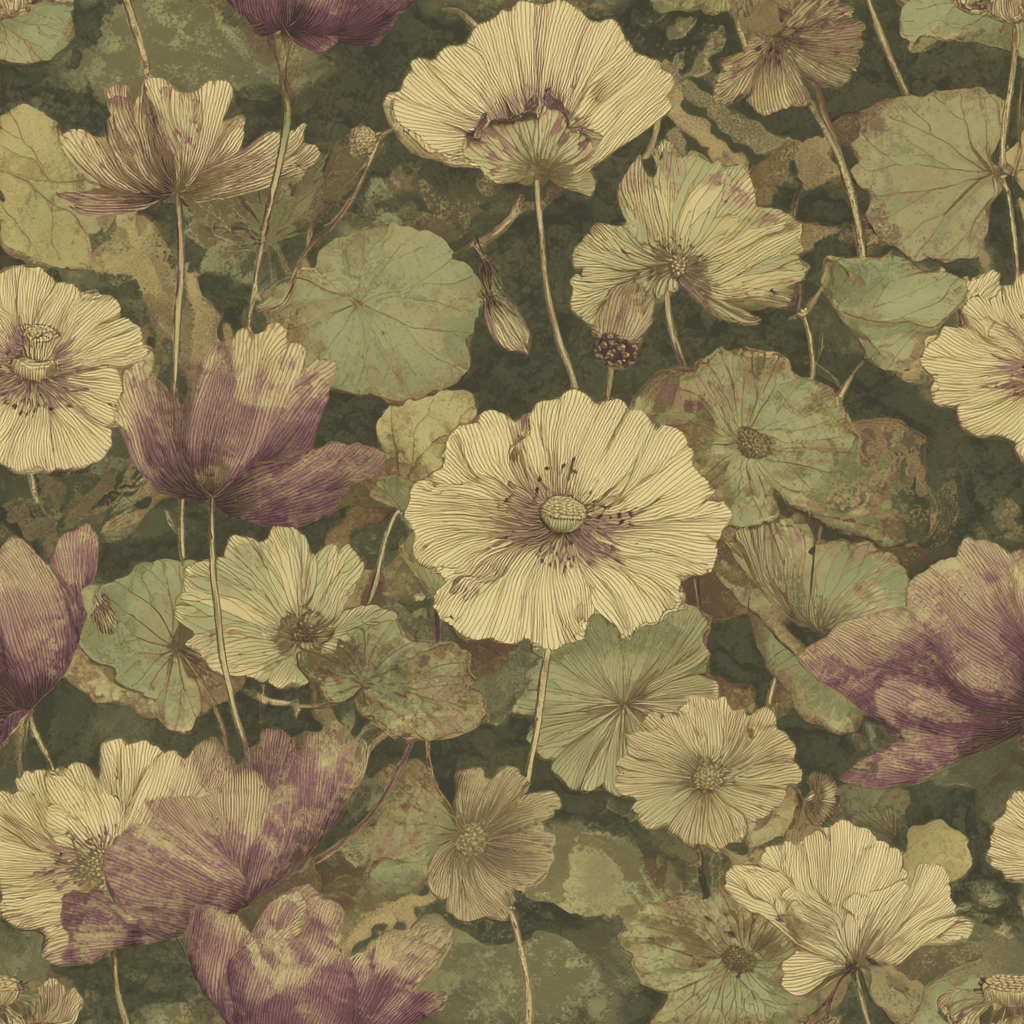 Floral Foliage Wallpaper - Painted Paper