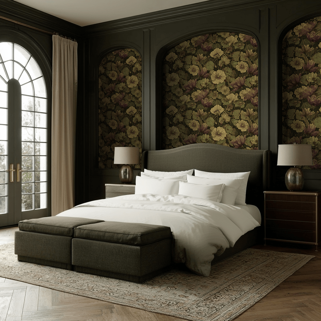 Floral Foliage Wallpaper - Painted Paper