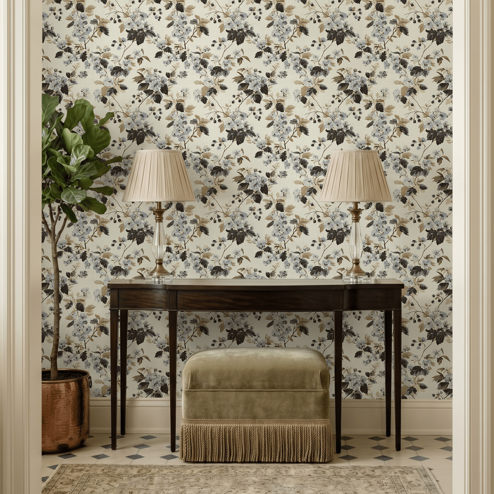 Florals & Vines Wallpaper - Painted Paper