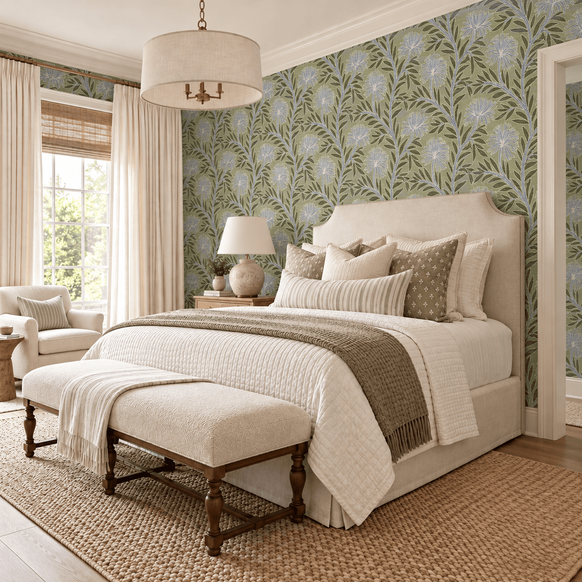 Flourish & Frill Faux Grasscloth Wallpaper - Painted Paper