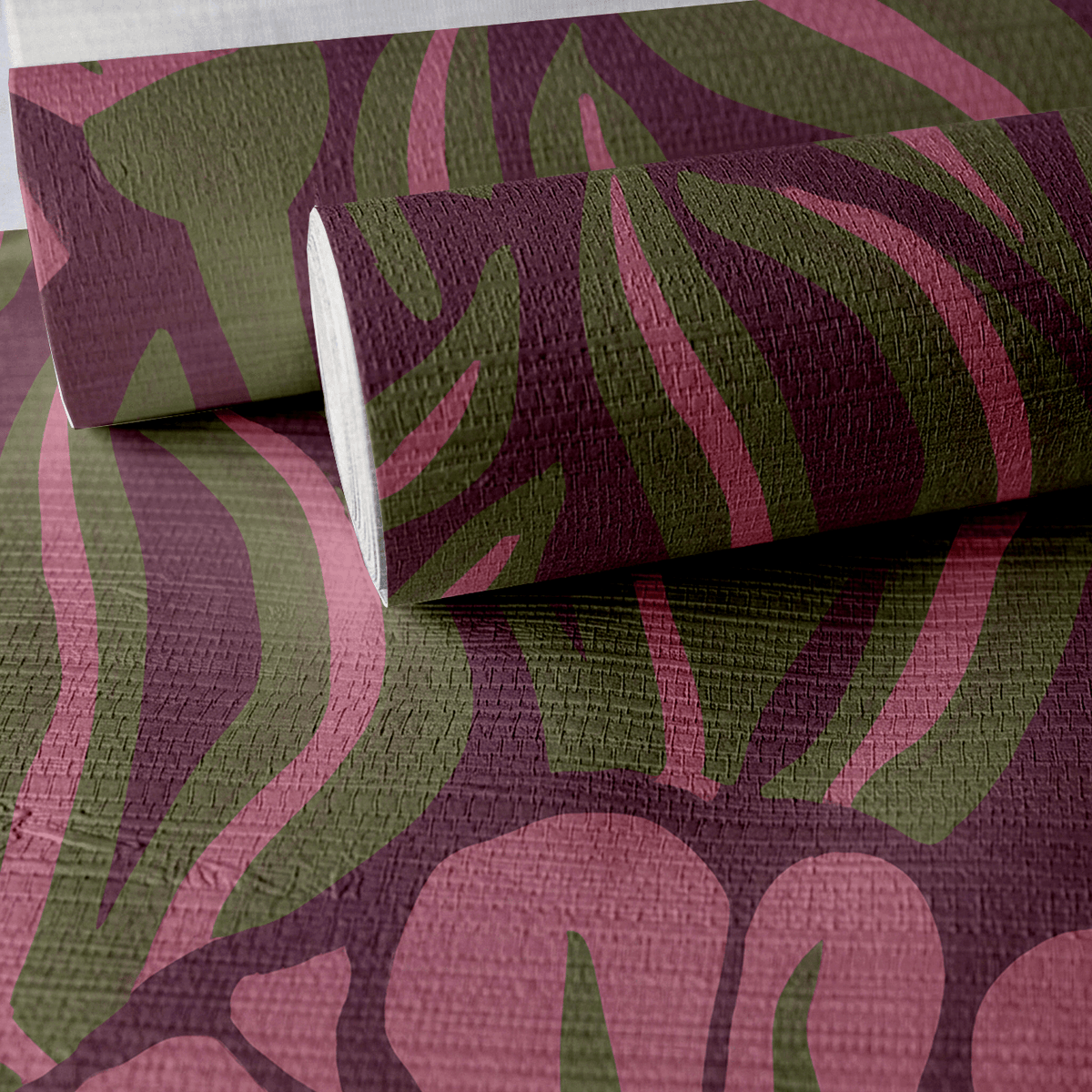 Flower Power Faux Grasscloth Wallpaper - Painted Paper
