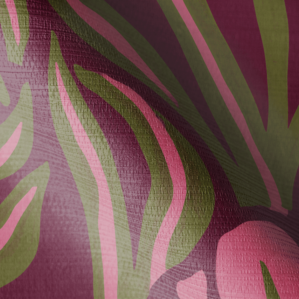 Flower Power Faux Grasscloth Wallpaper - Painted Paper