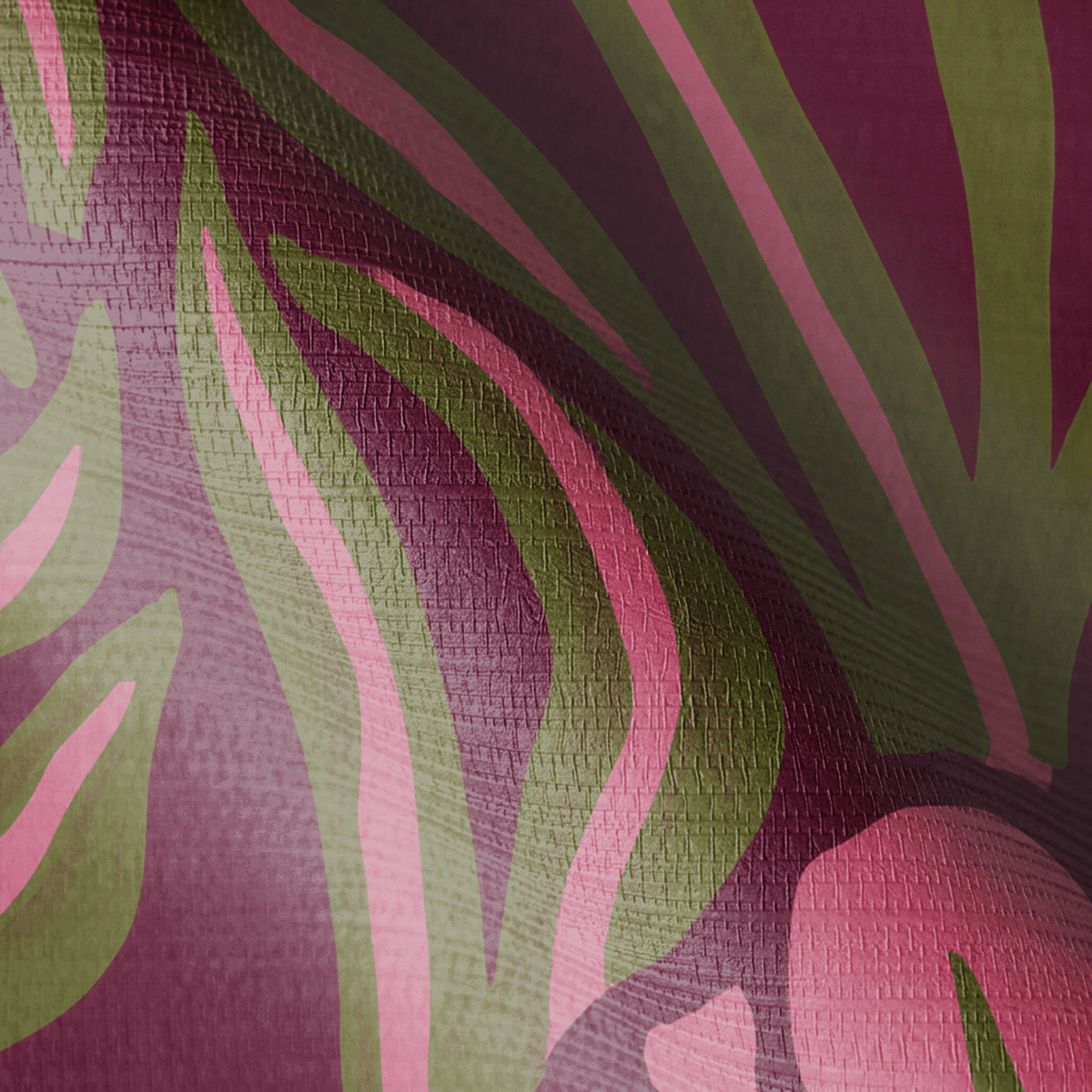 Flower Power Faux Grasscloth Wallpaper - Painted Paper