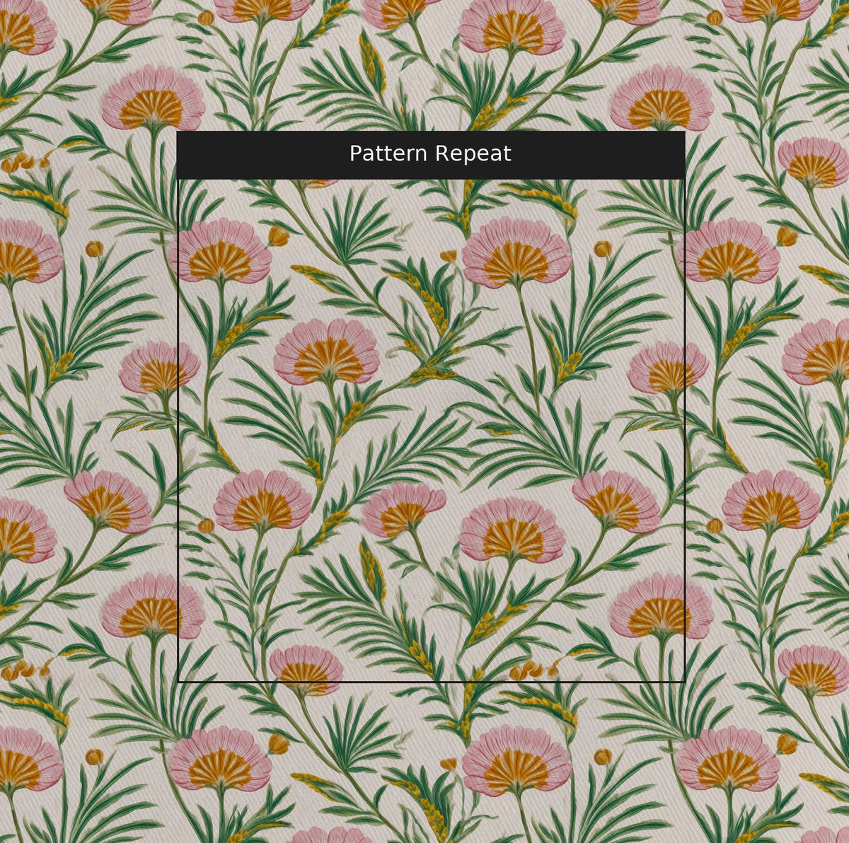 Folk Flor - Fabric - Painted Paper