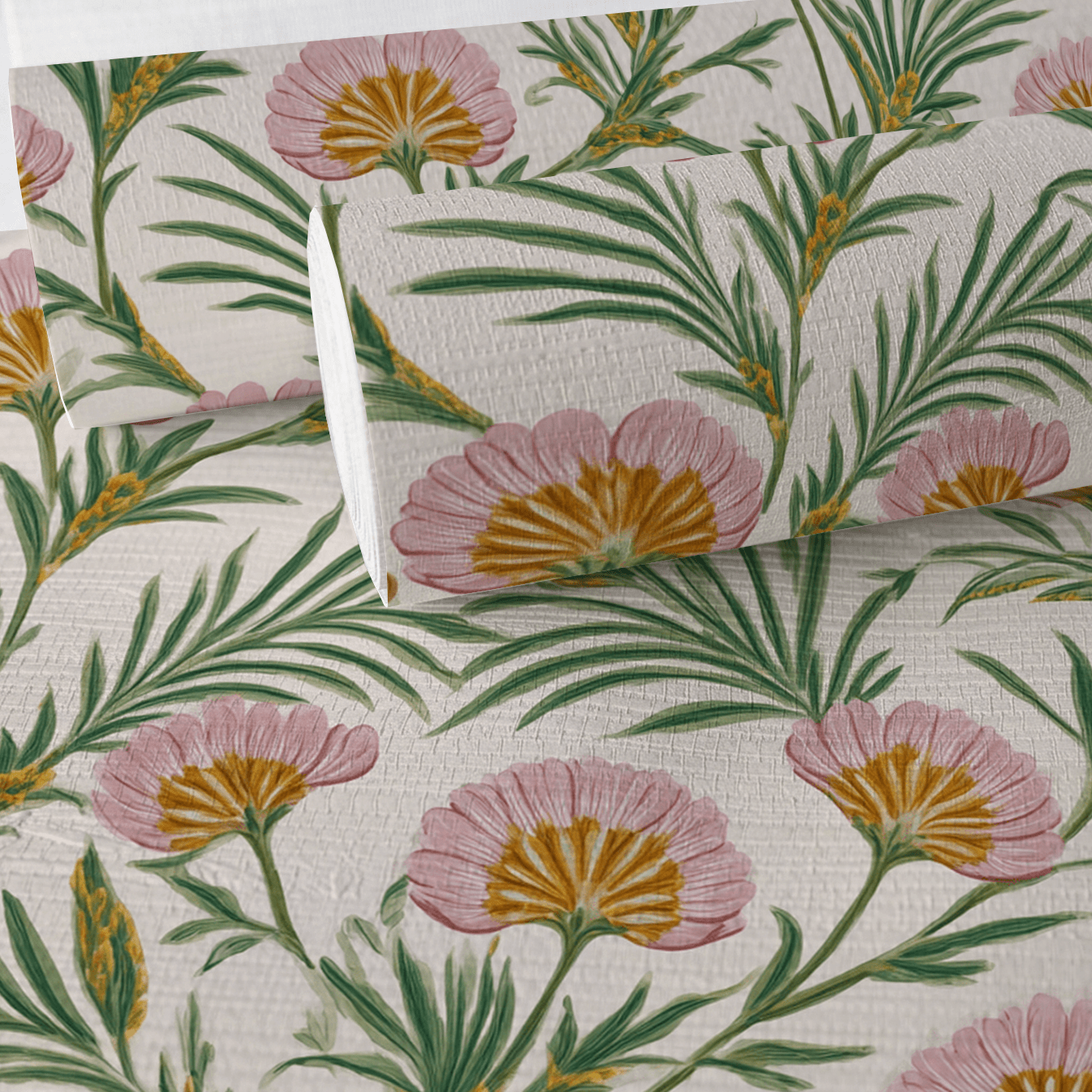 Folk Flor Faux Grasscloth Wallpaper - Painted Paper