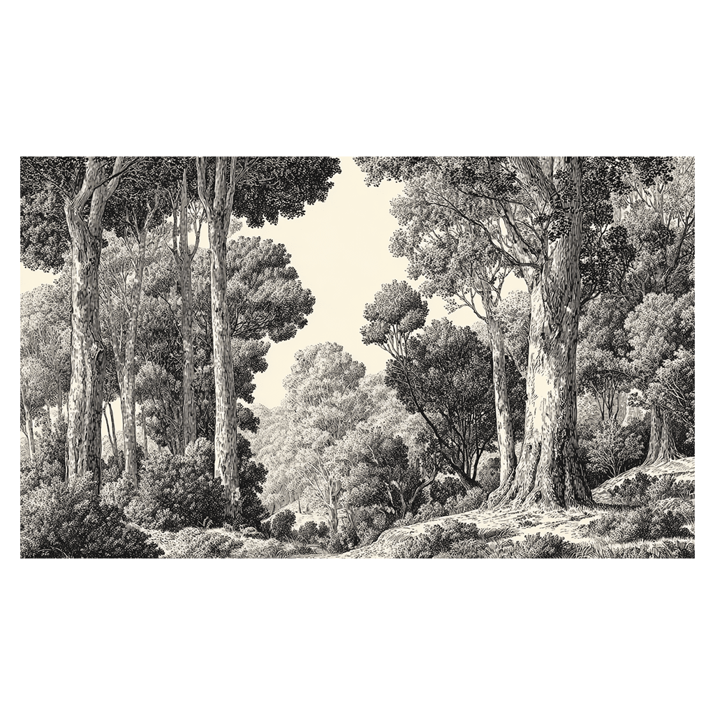 Forest Linework - Tapestry - Painted Paper