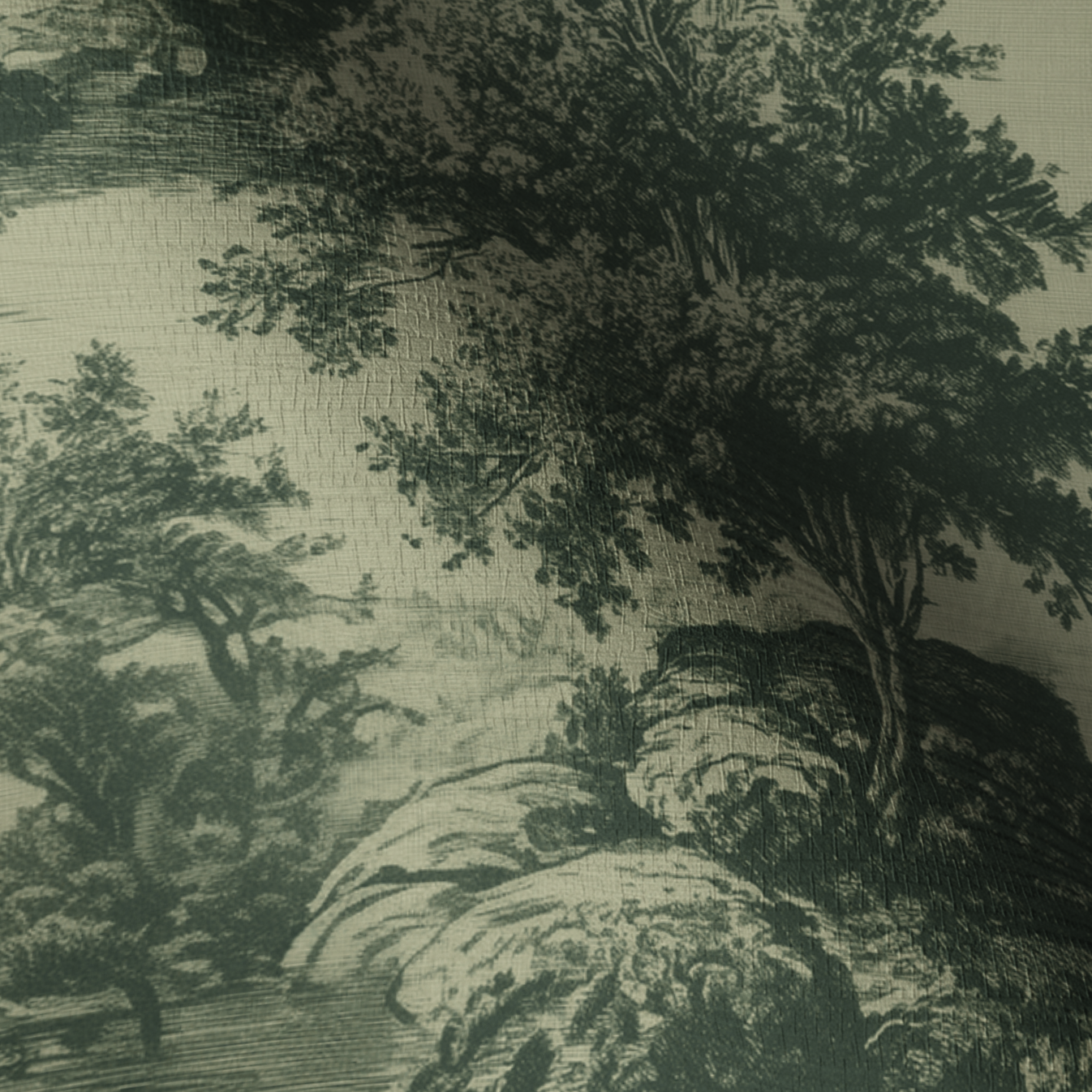 Forrest Ink Toile Faux Grasscloth Wallpaper