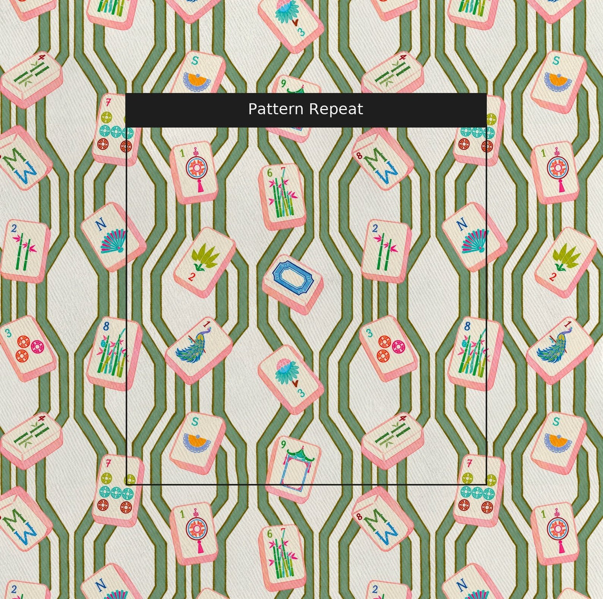 Four Winds Mahjong - Fabric - Painted Paper