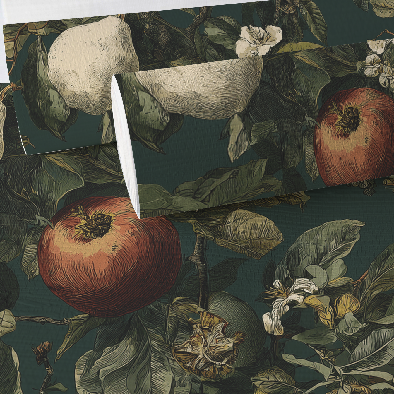 Fruitful Blooms Faux Grasscloth Wallpaper