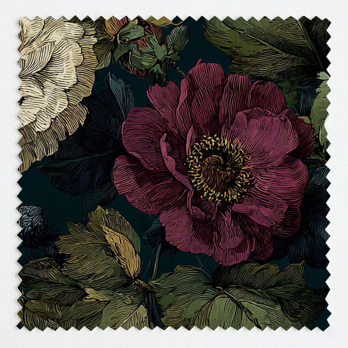 Garden Night - Fabric - Painted Paper