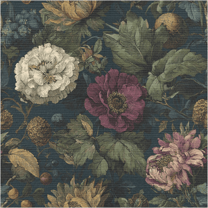 Garden Night Faux Grasscloth Wallpaper - Painted Paper