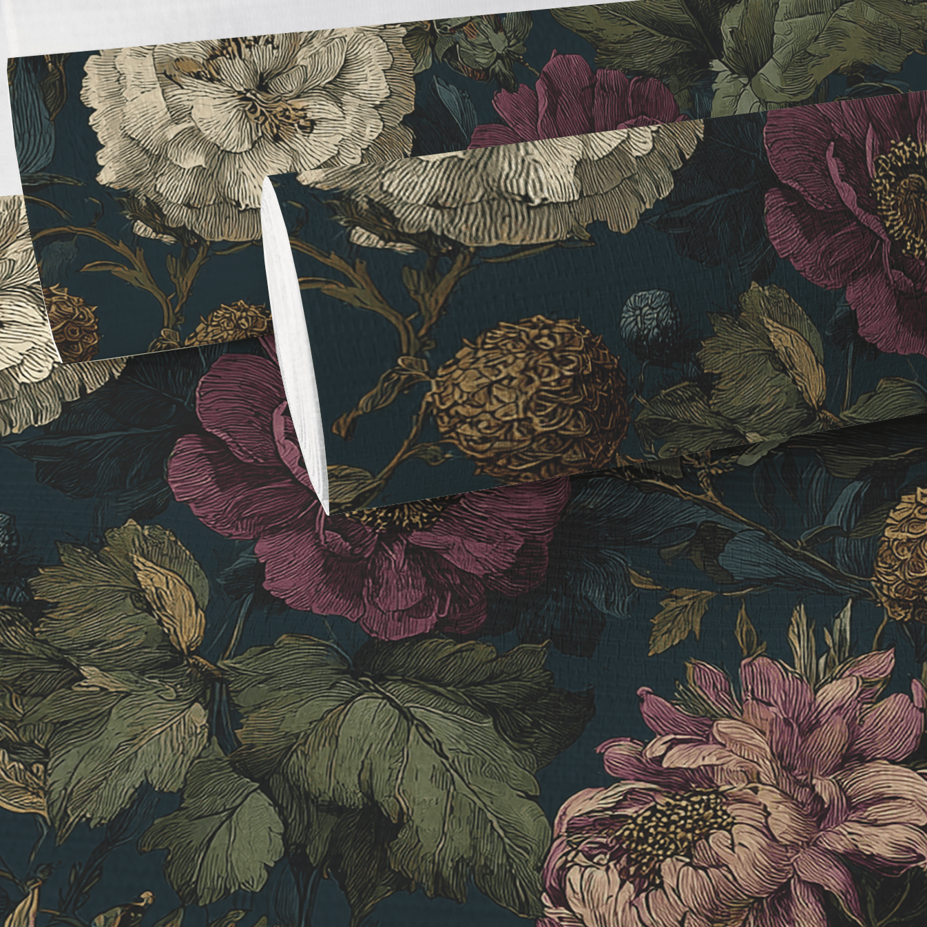 Garden Night Faux Grasscloth Wallpaper - Painted Paper