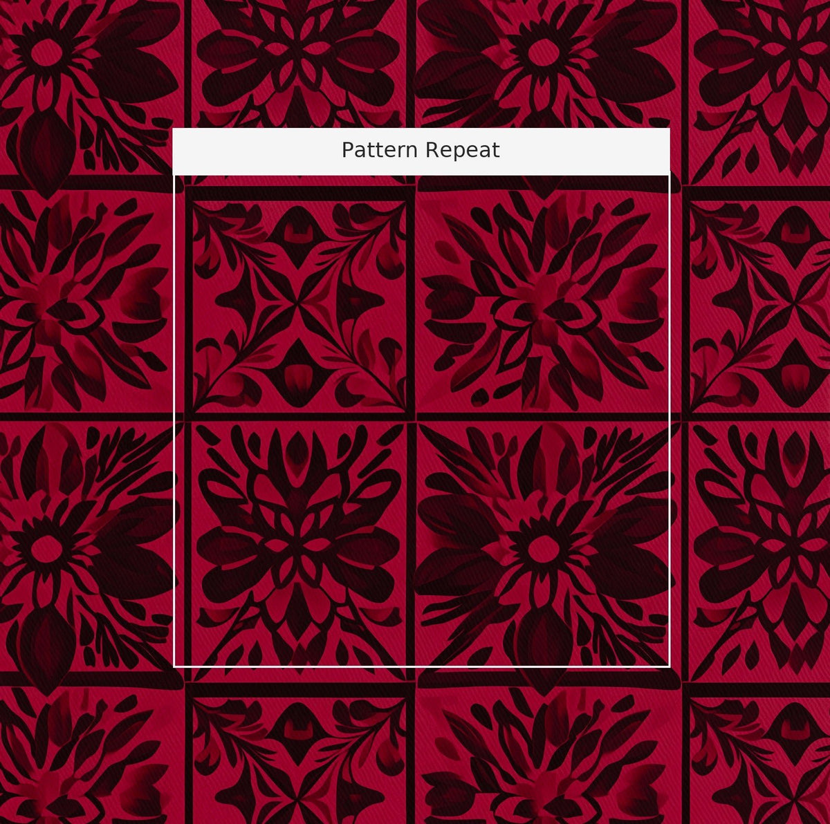 Garnet Mosaic - Fabric - Painted Paper