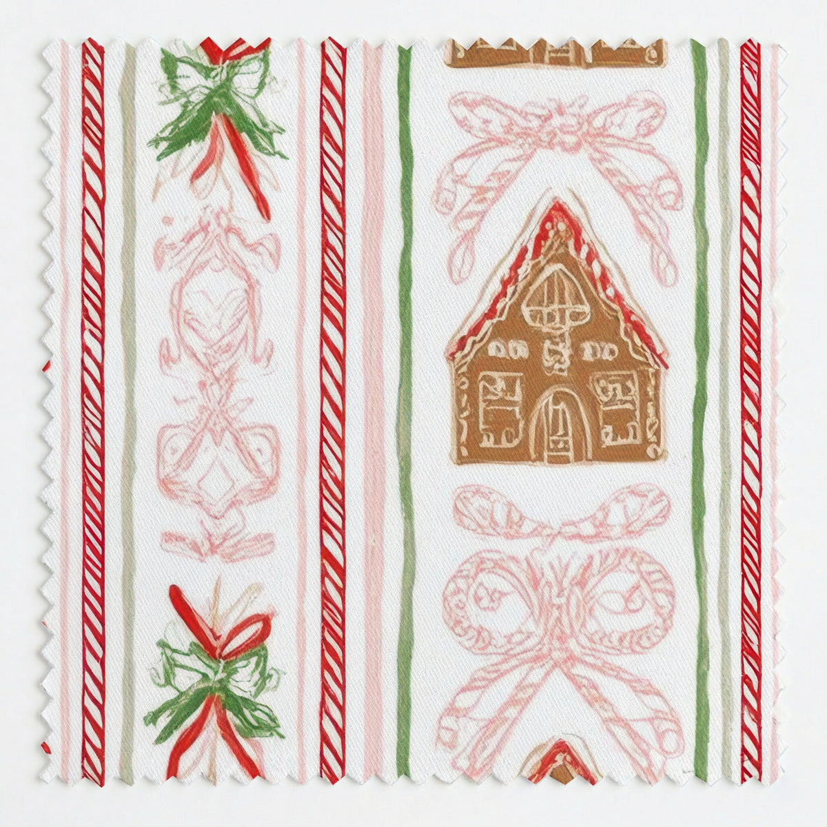 Gingerbread Row - Fabric - Painted Paper