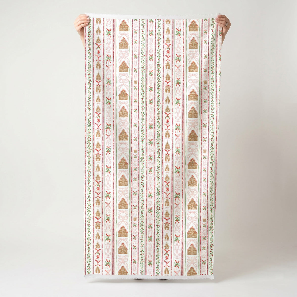 Gingerbread Row - Fabric - Painted Paper