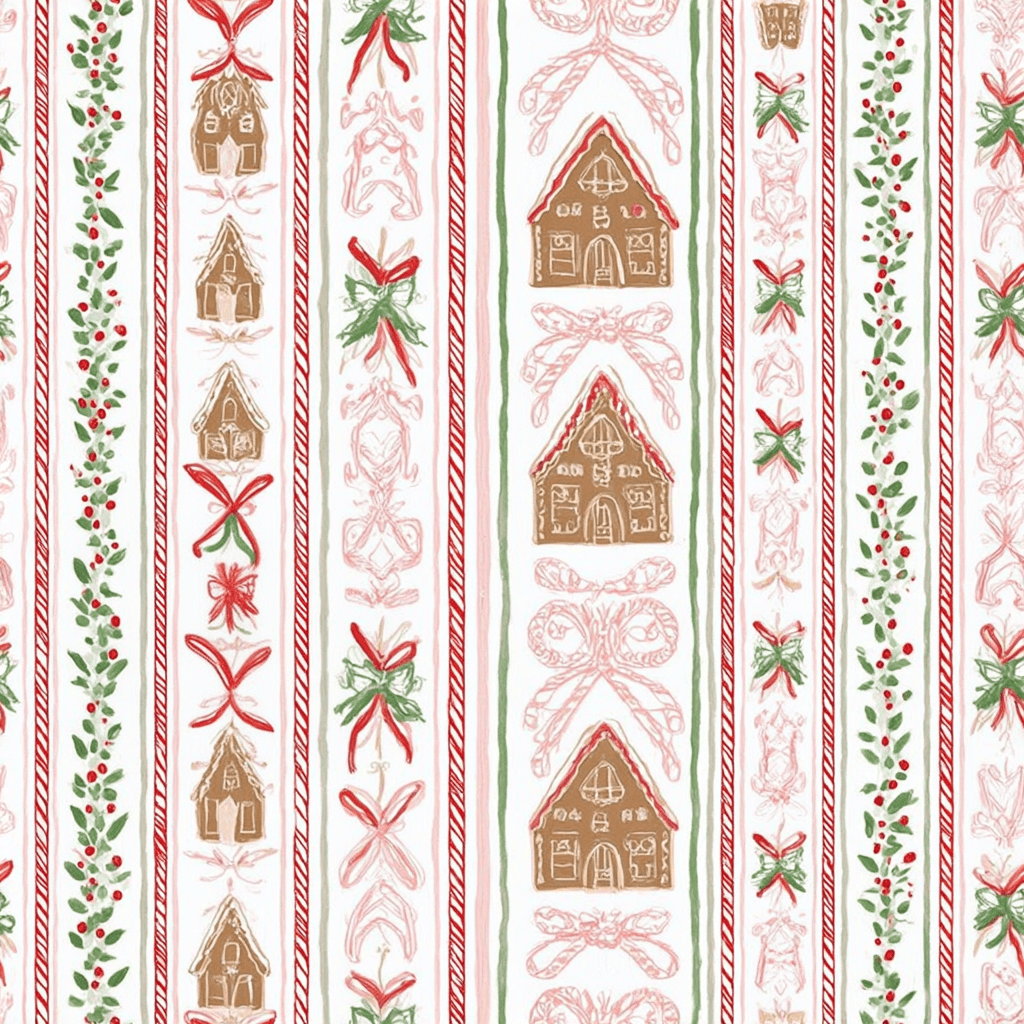 Gingerbread Row Wallpaper - Painted Paper