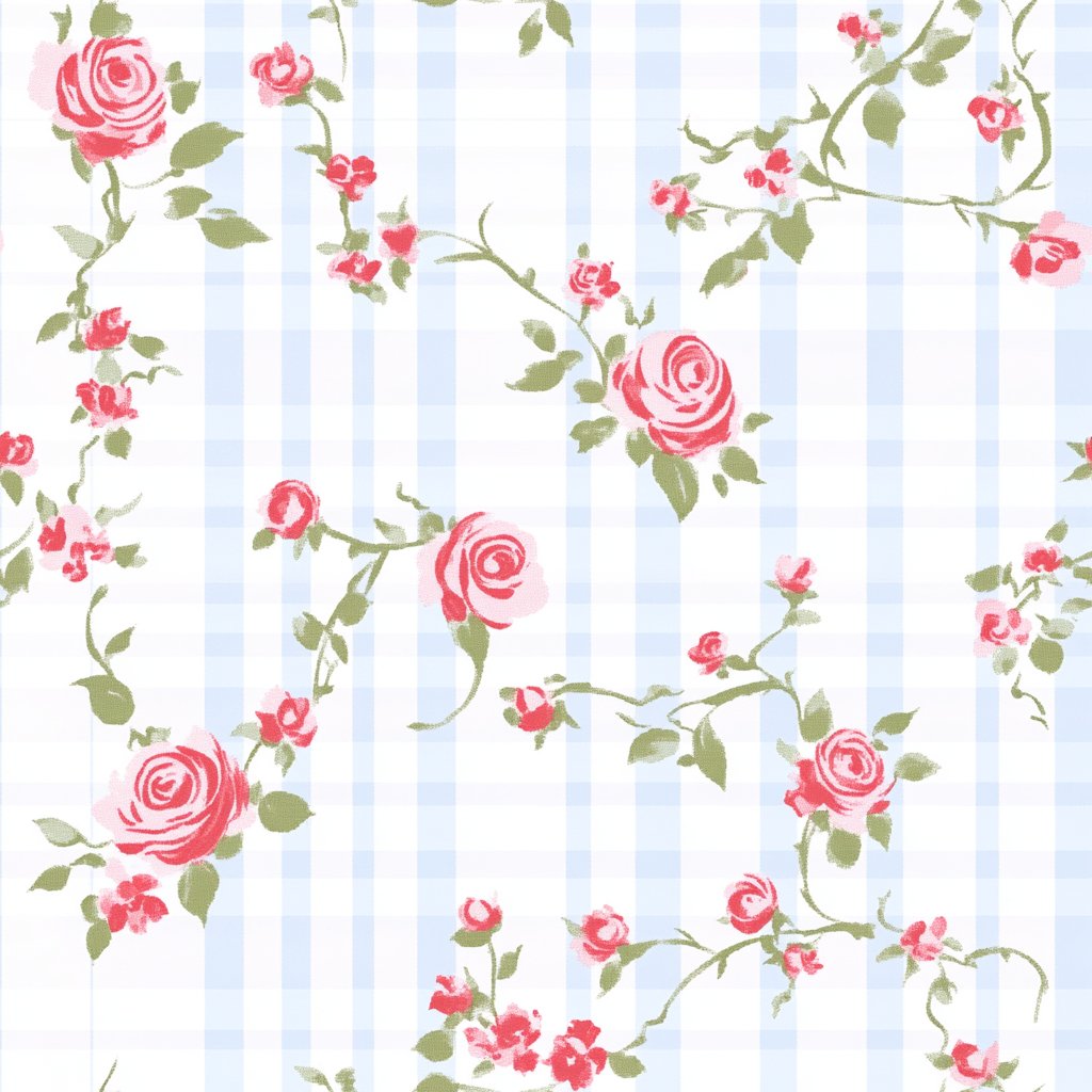 Gingham Garden Wallpaper - Painted Paper