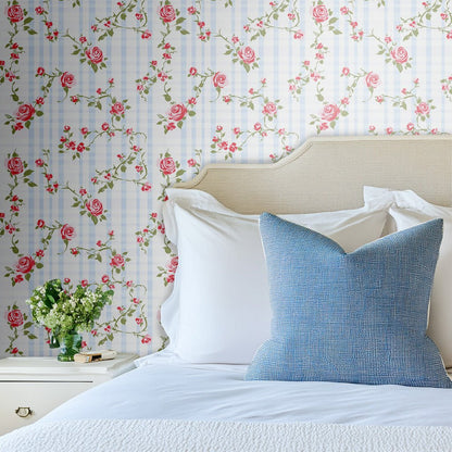 Gingham Garden Wallpaper - Painted Paper