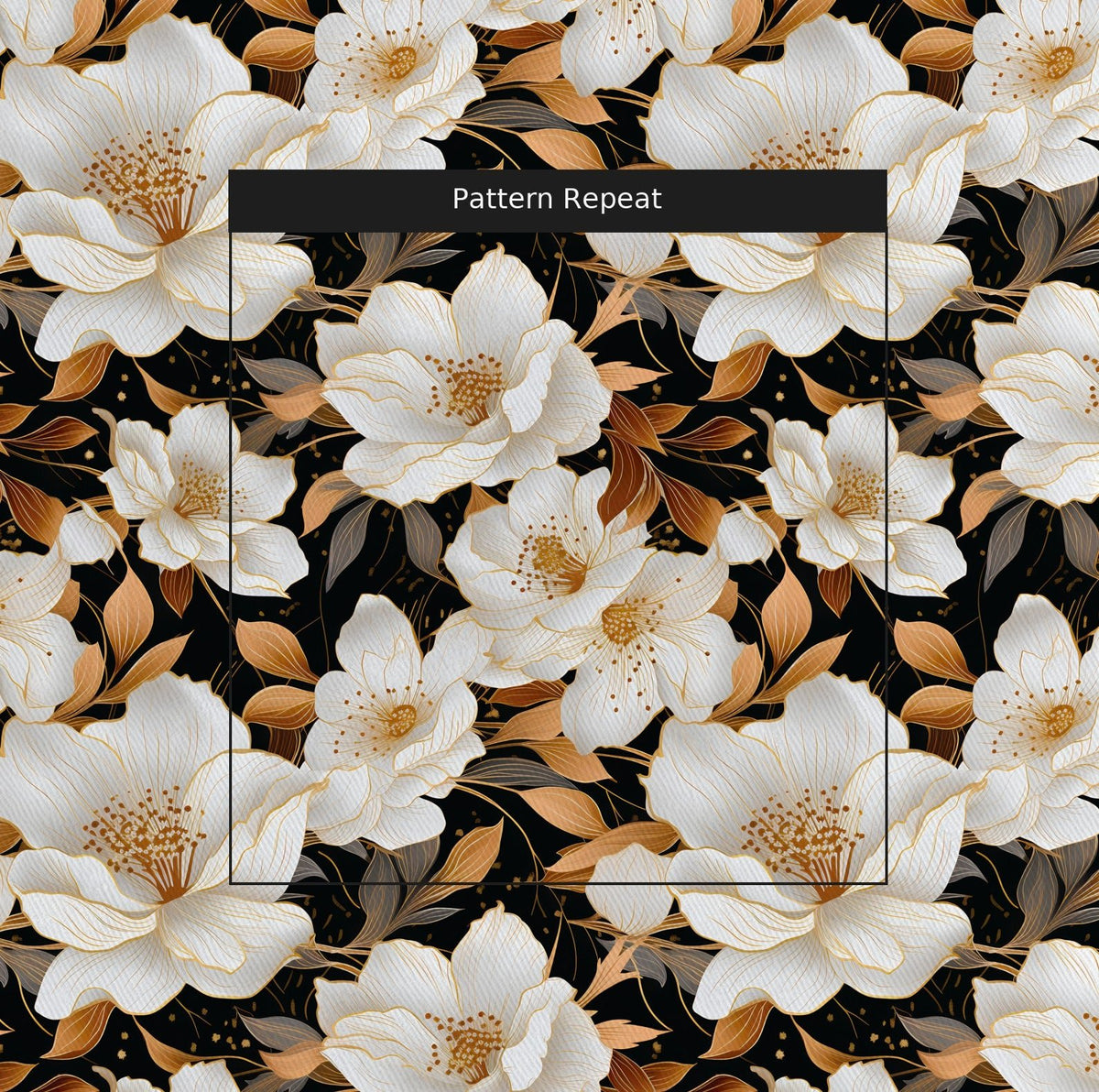 Golden Bloom - Fabric - Painted Paper