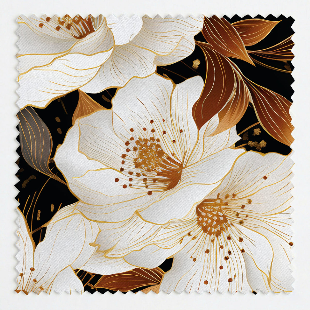 Golden Bloom - Fabric - Painted Paper