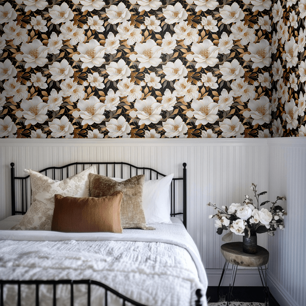 Golden Bloom Wallpaper - Painted Paper