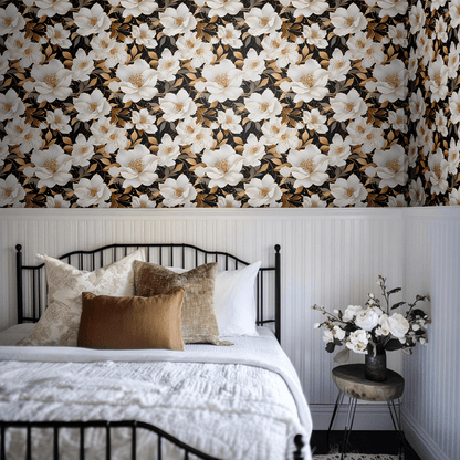 Golden Bloom Wallpaper - Painted Paper