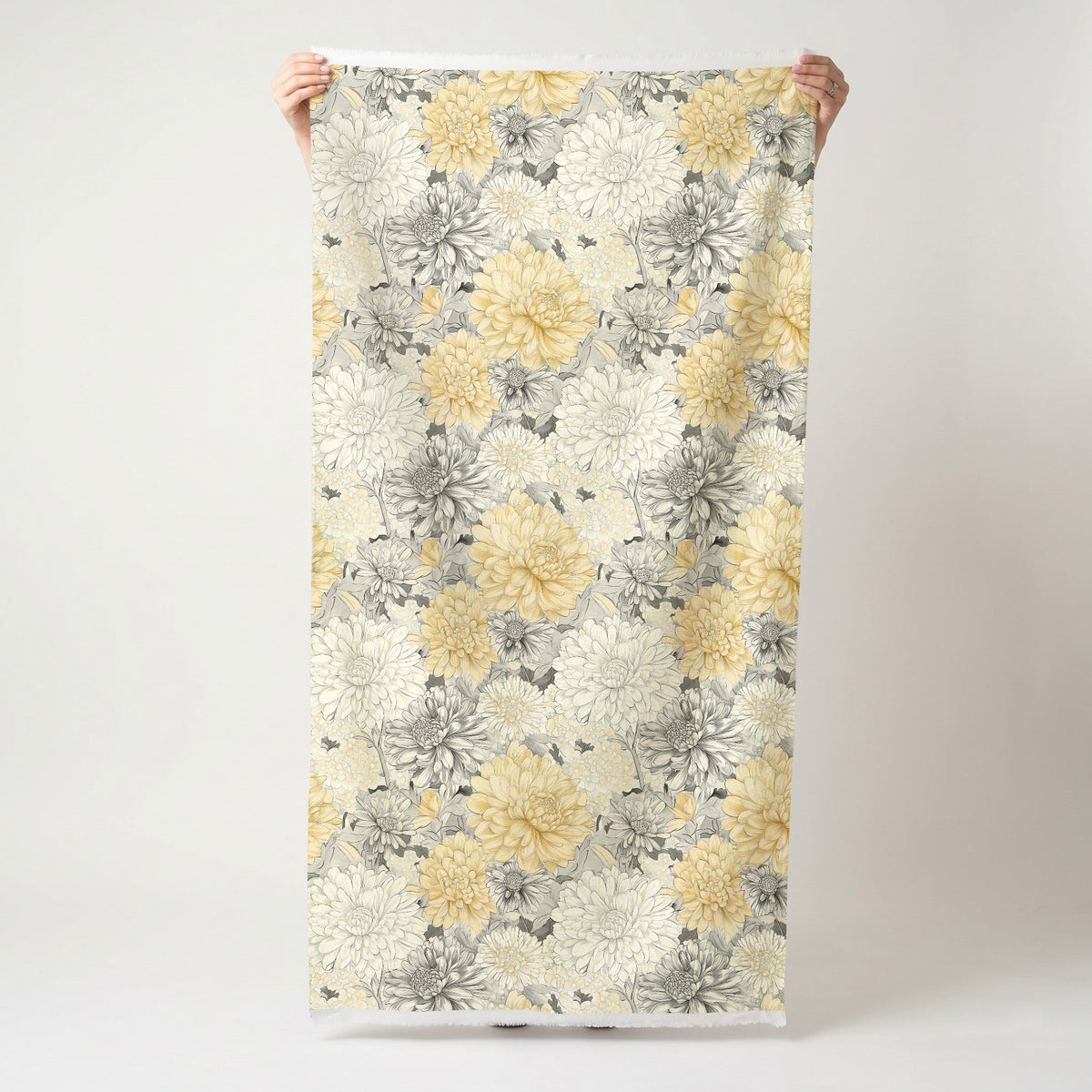 Golden Chrysanthemum - Fabric - Painted Paper