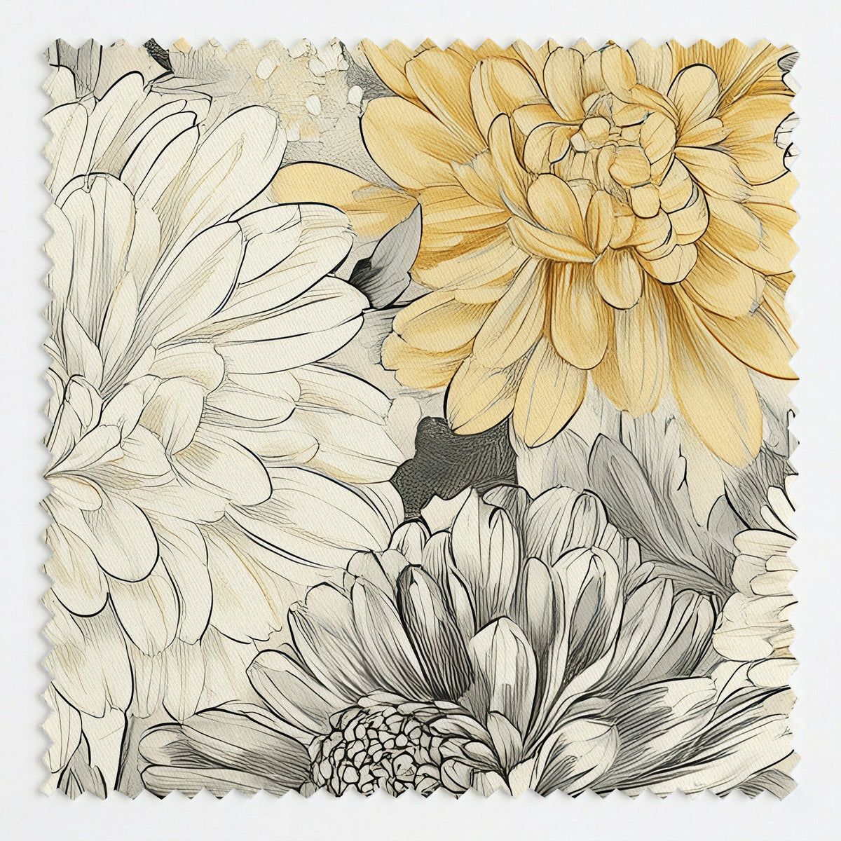 Golden Chrysanthemum - Fabric - Painted Paper