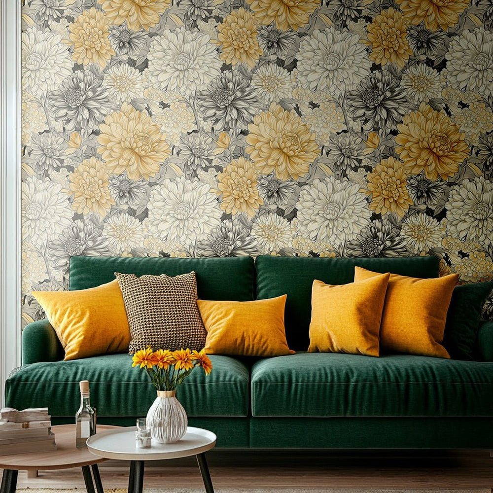Golden Chrysanthemum - Painted Paper