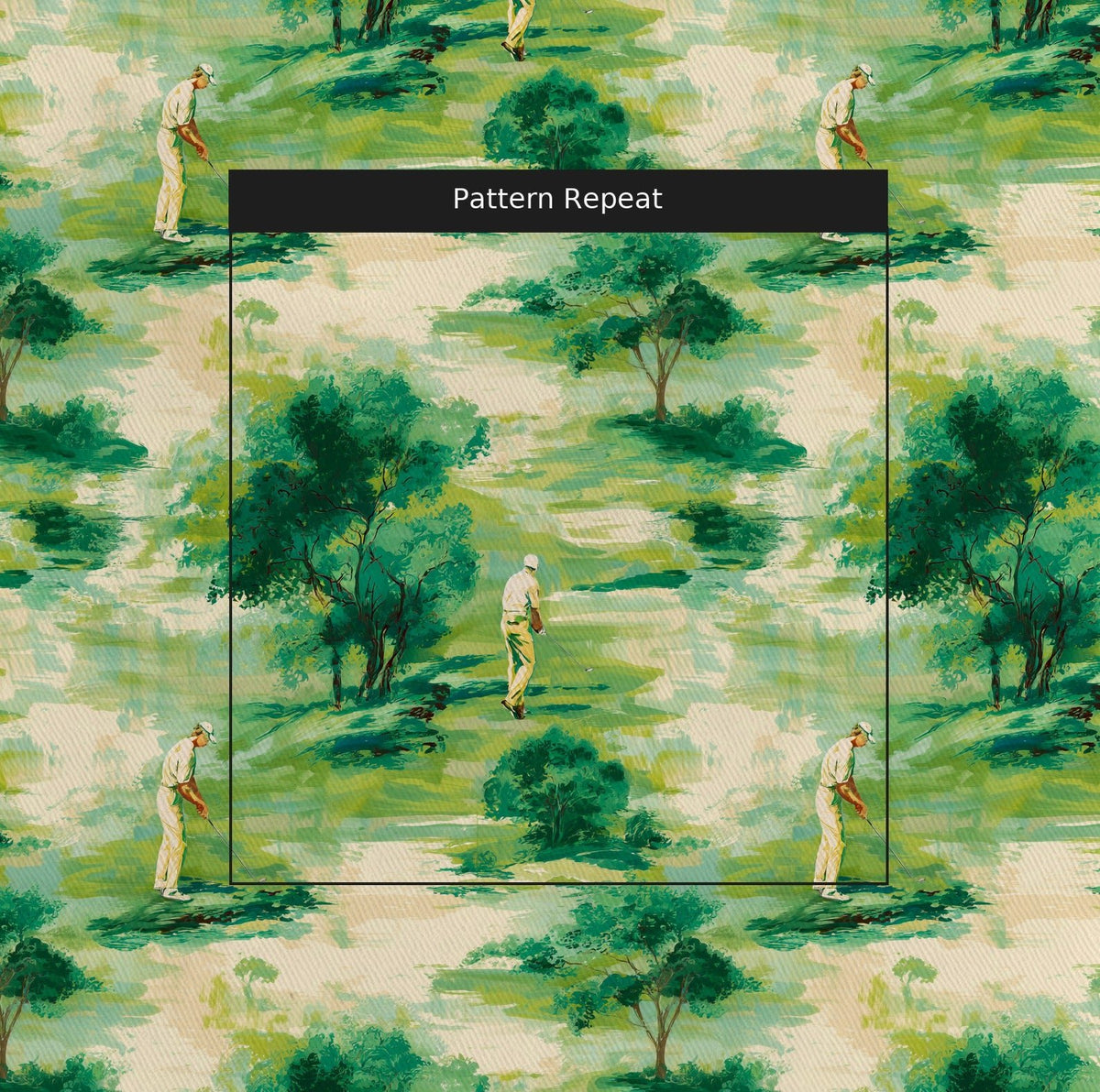 Golden Hour Fairway - Fabric - Painted Paper