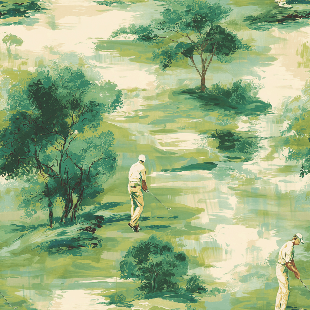 Golden Hour Fairway Wallpaper - Painted Paper