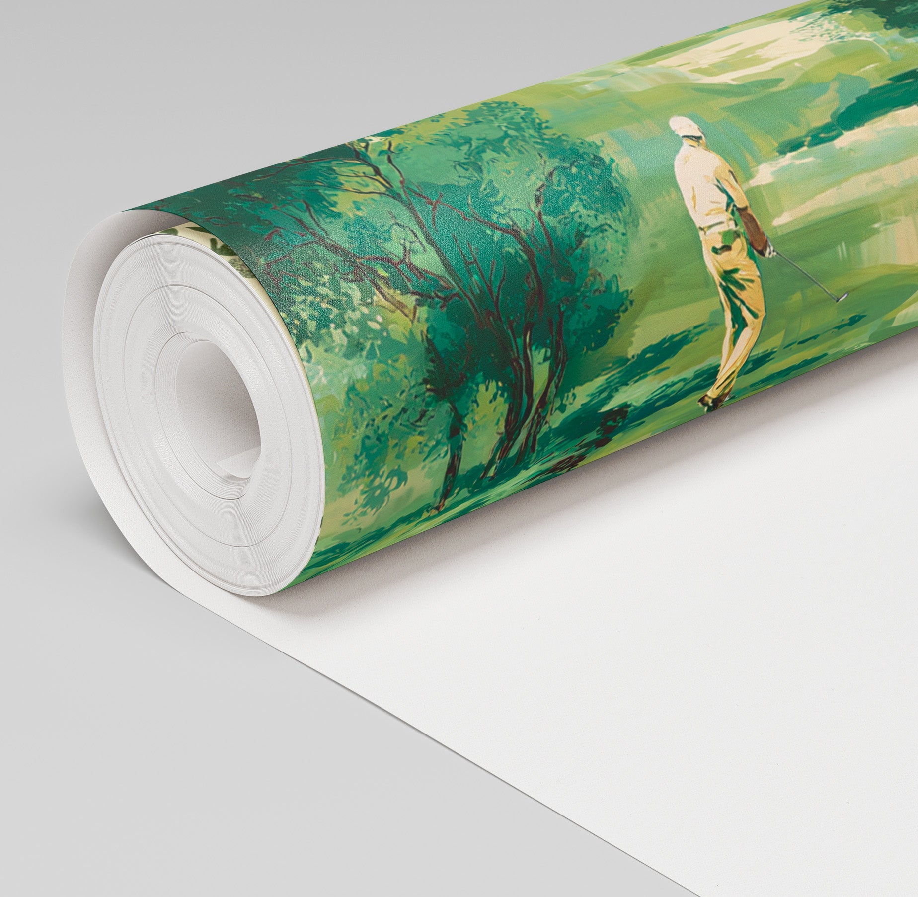 Golden Hour Fairway Wallpaper - Painted Paper