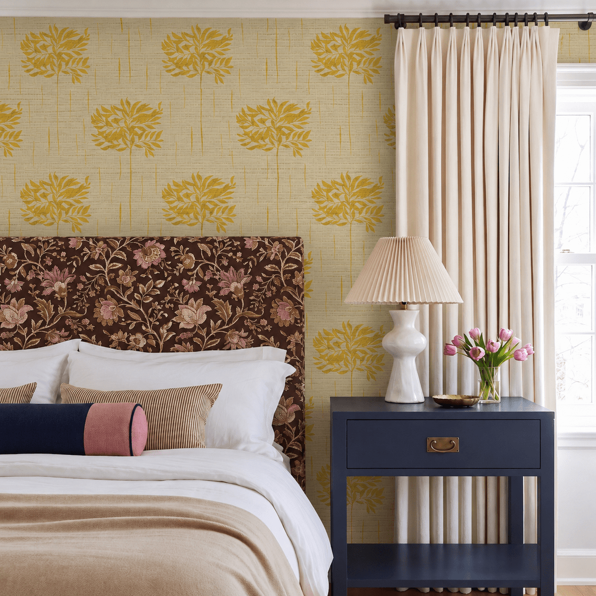 Golden Hour Faux Grasscloth Wallpaper - Painted Paper