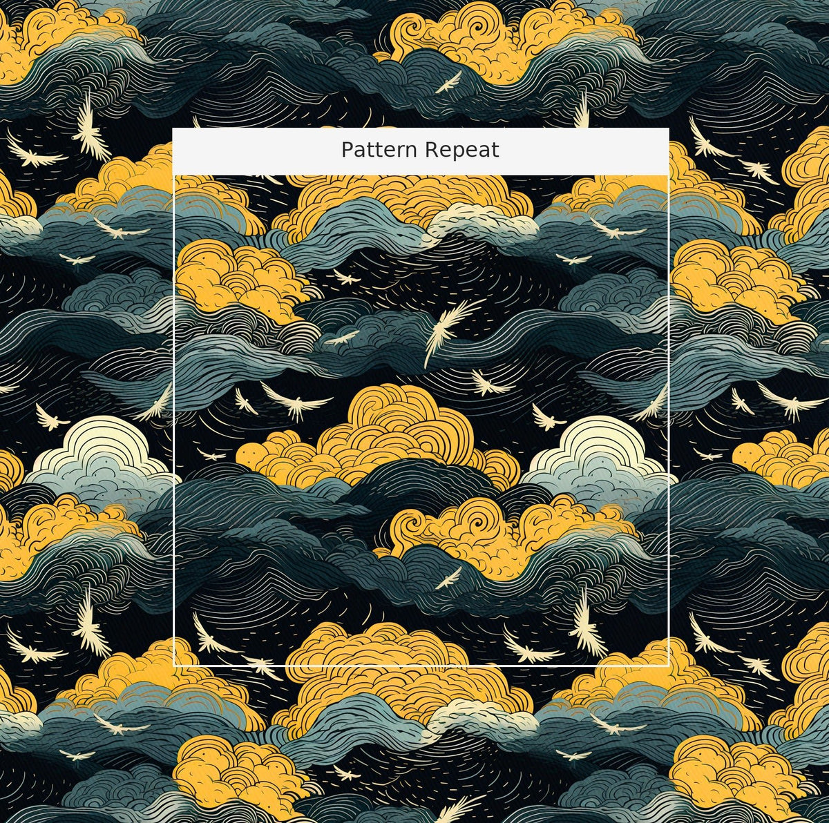 Golden Twilight - Fabric - Painted Paper