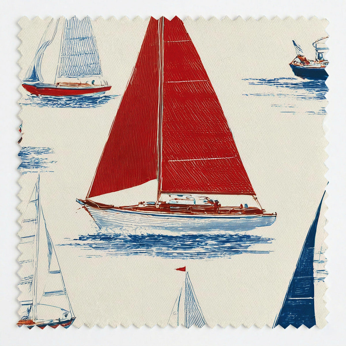 Gone Sailing - Fabric - Painted Paper