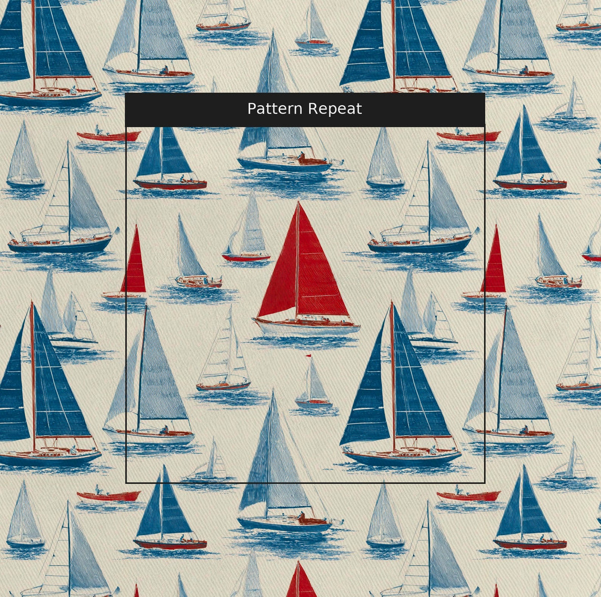 Gone Sailing - Fabric - Painted Paper