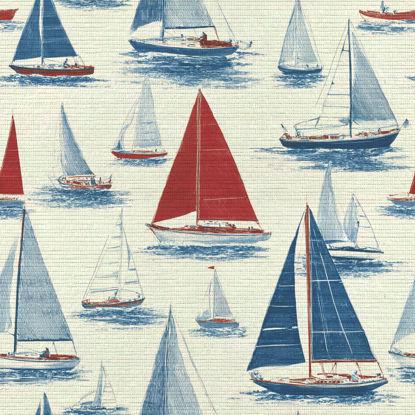 Gone Sailing Faux Grasscloth Wallpaper