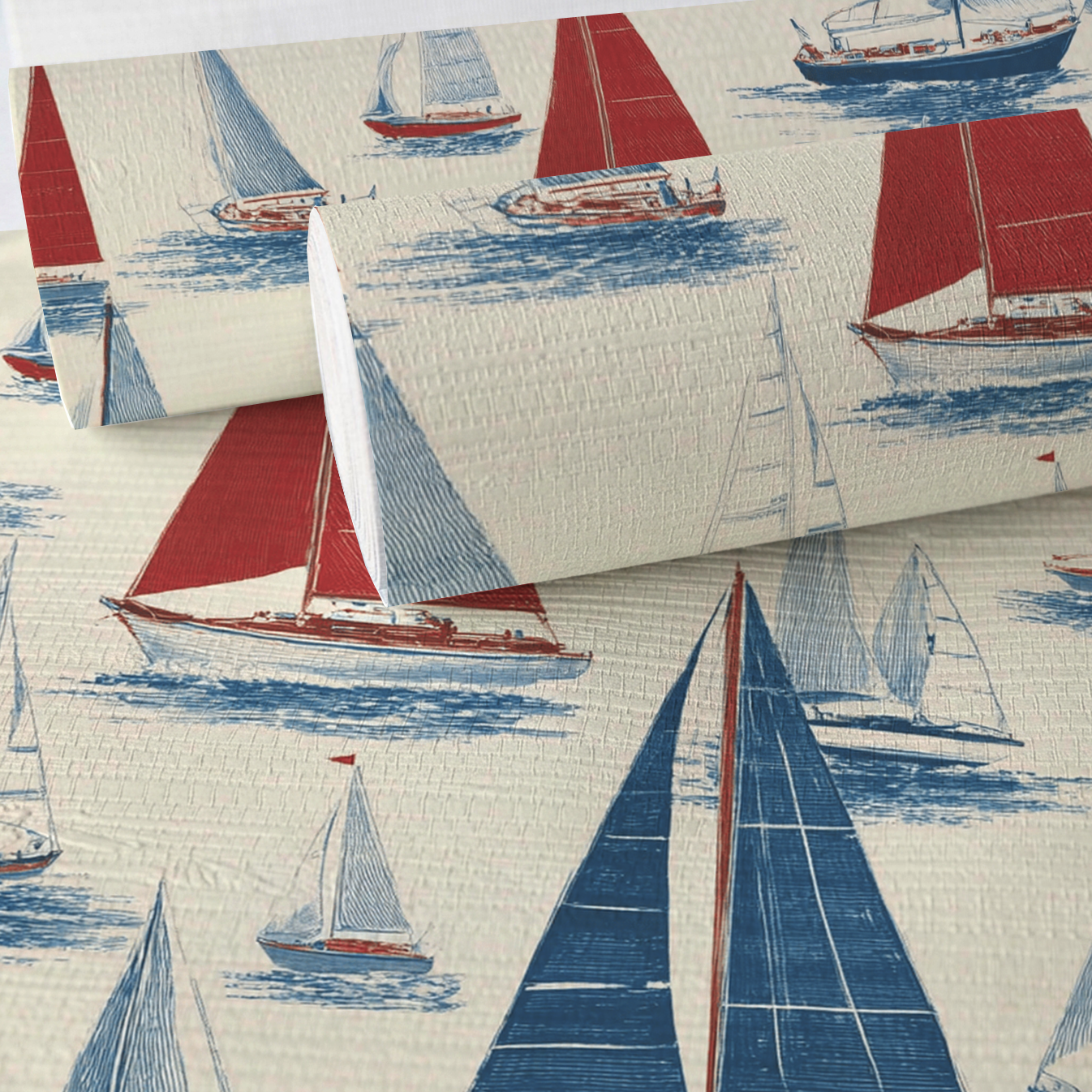 Gone Sailing Faux Grasscloth Wallpaper