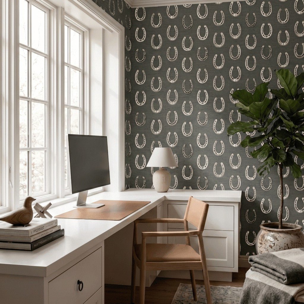 Good Luck Charm Faux Grasscloth Wallpaper - Painted Paper