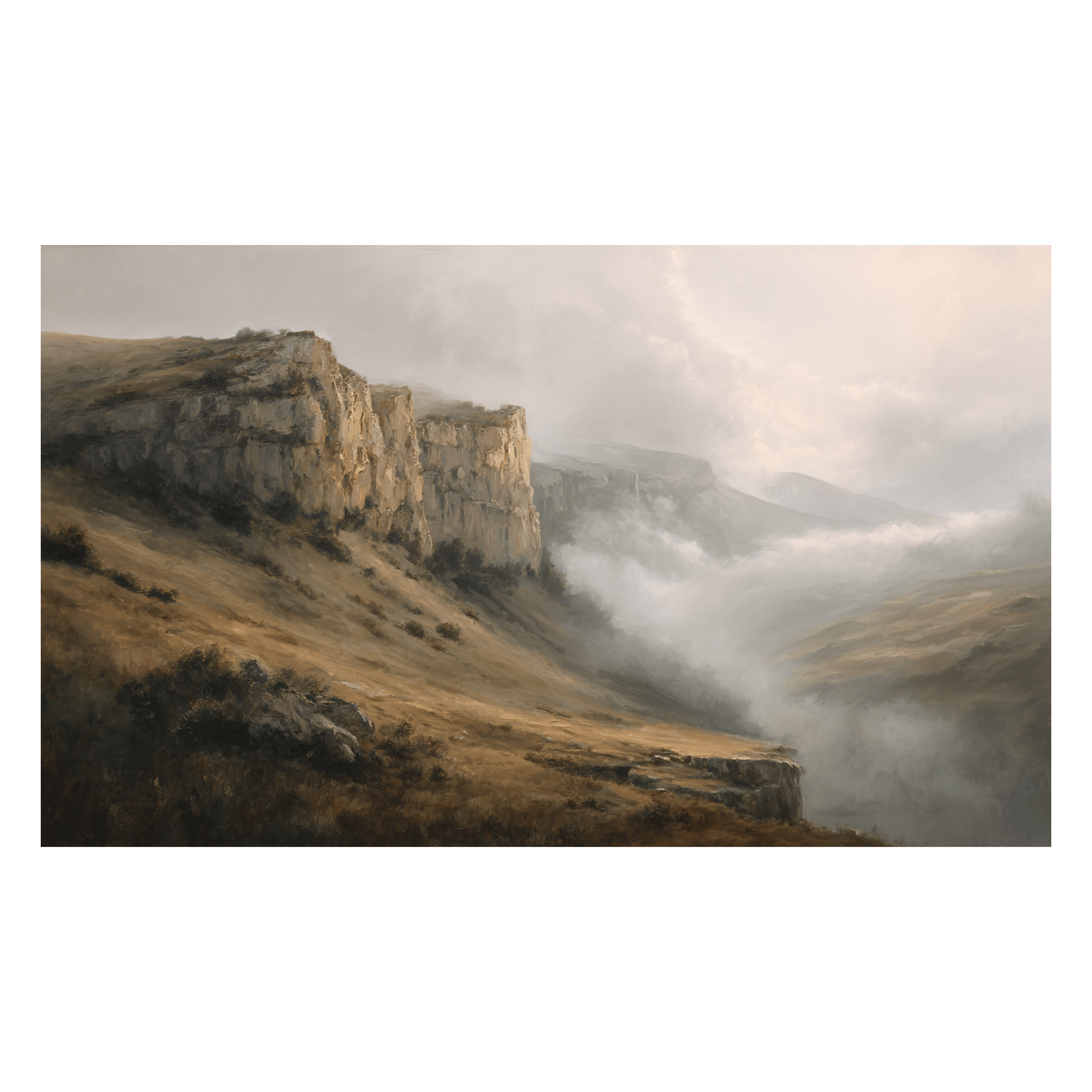 Grassy Bay Cliffs - Tapestry - Painted Paper