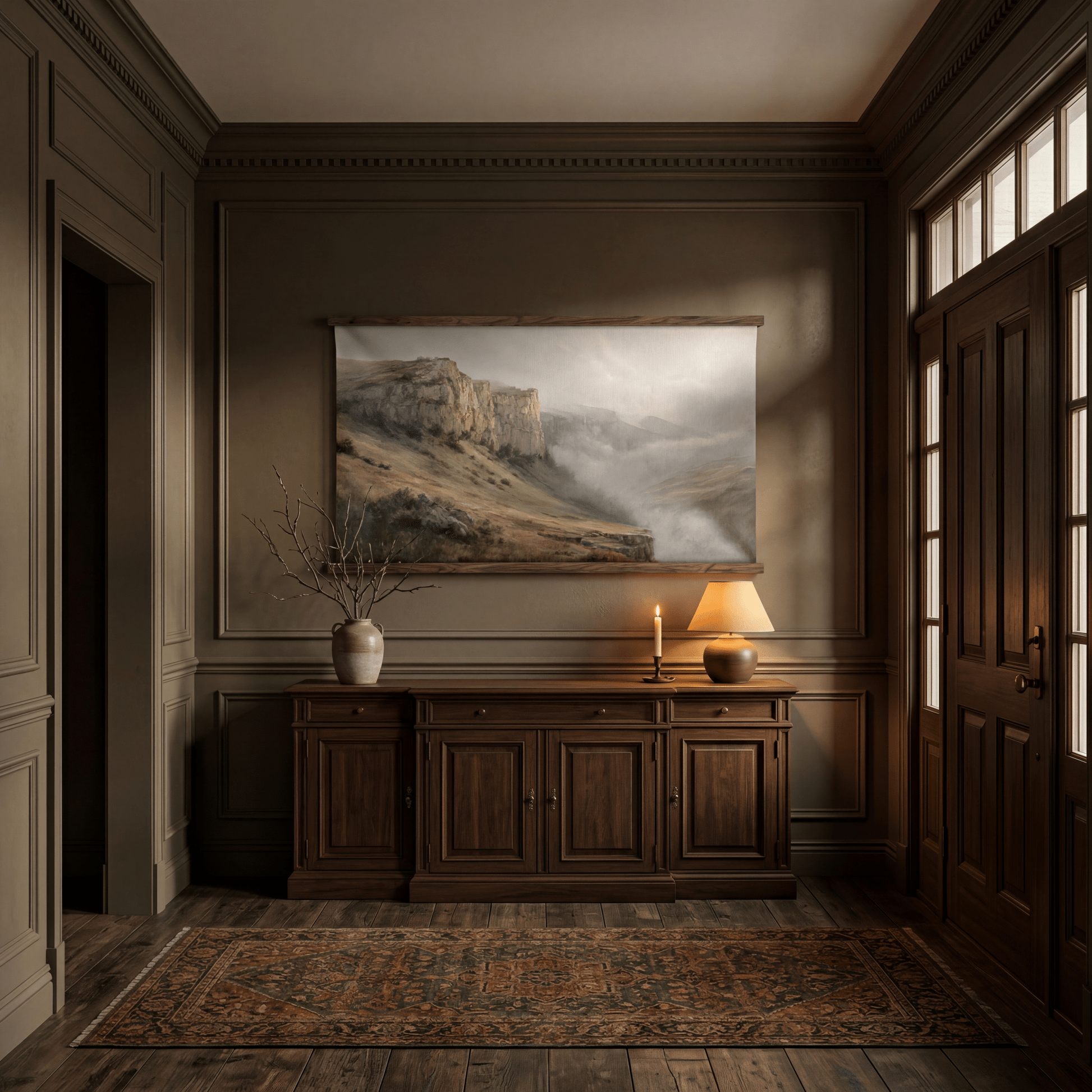 Grassy Bay Cliffs - Tapestry - Painted Paper