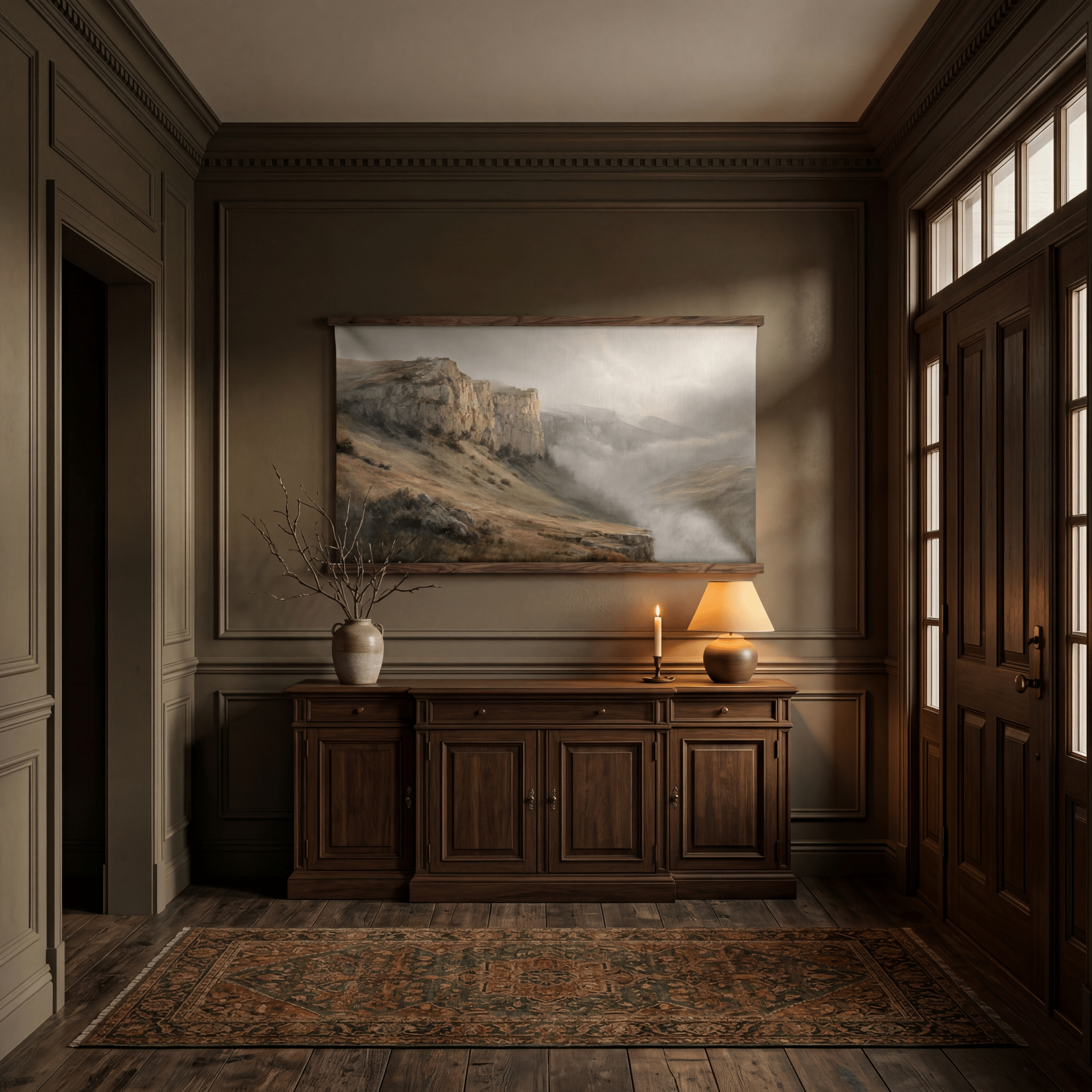 Grassy Bay Cliffs - Tapestry - Painted Paper