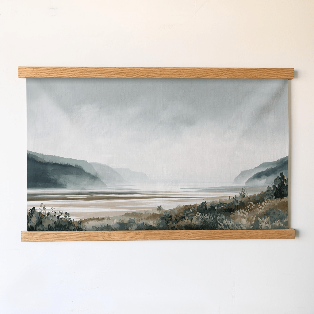 Gray Shoreline - Tapestry - Painted Paper