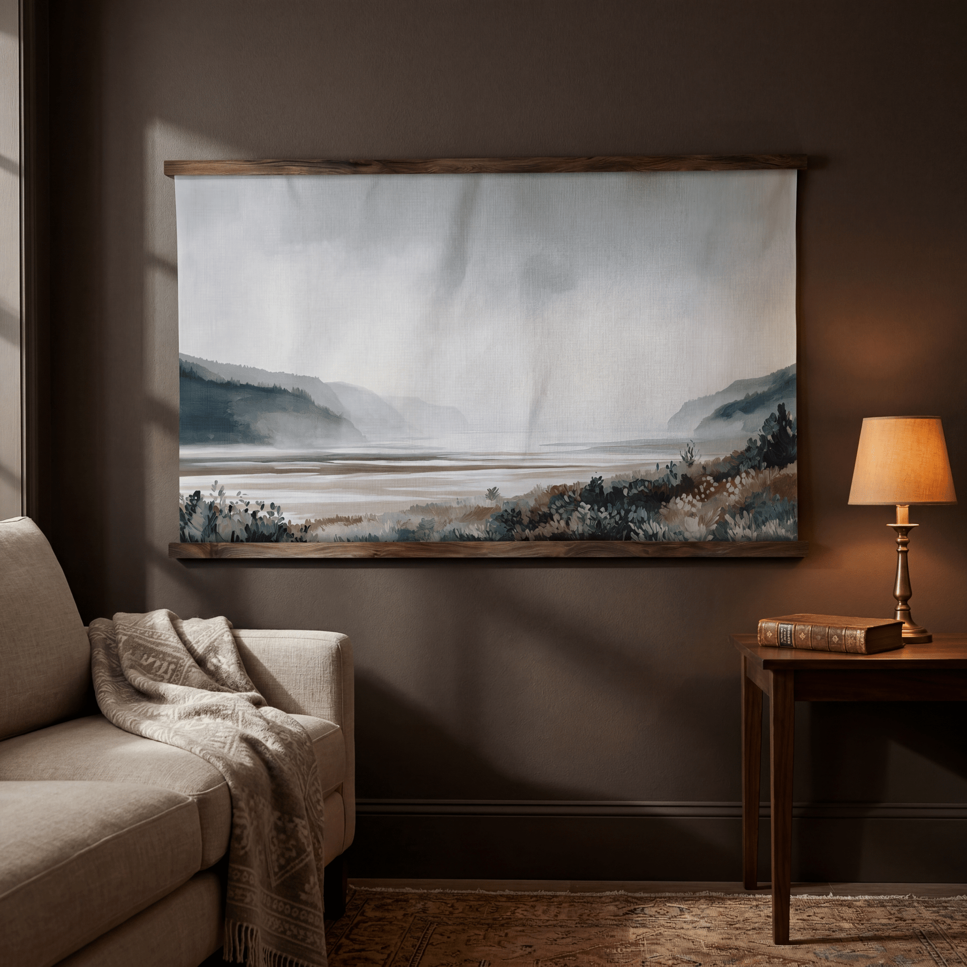 Gray Shoreline - Tapestry - Painted Paper
