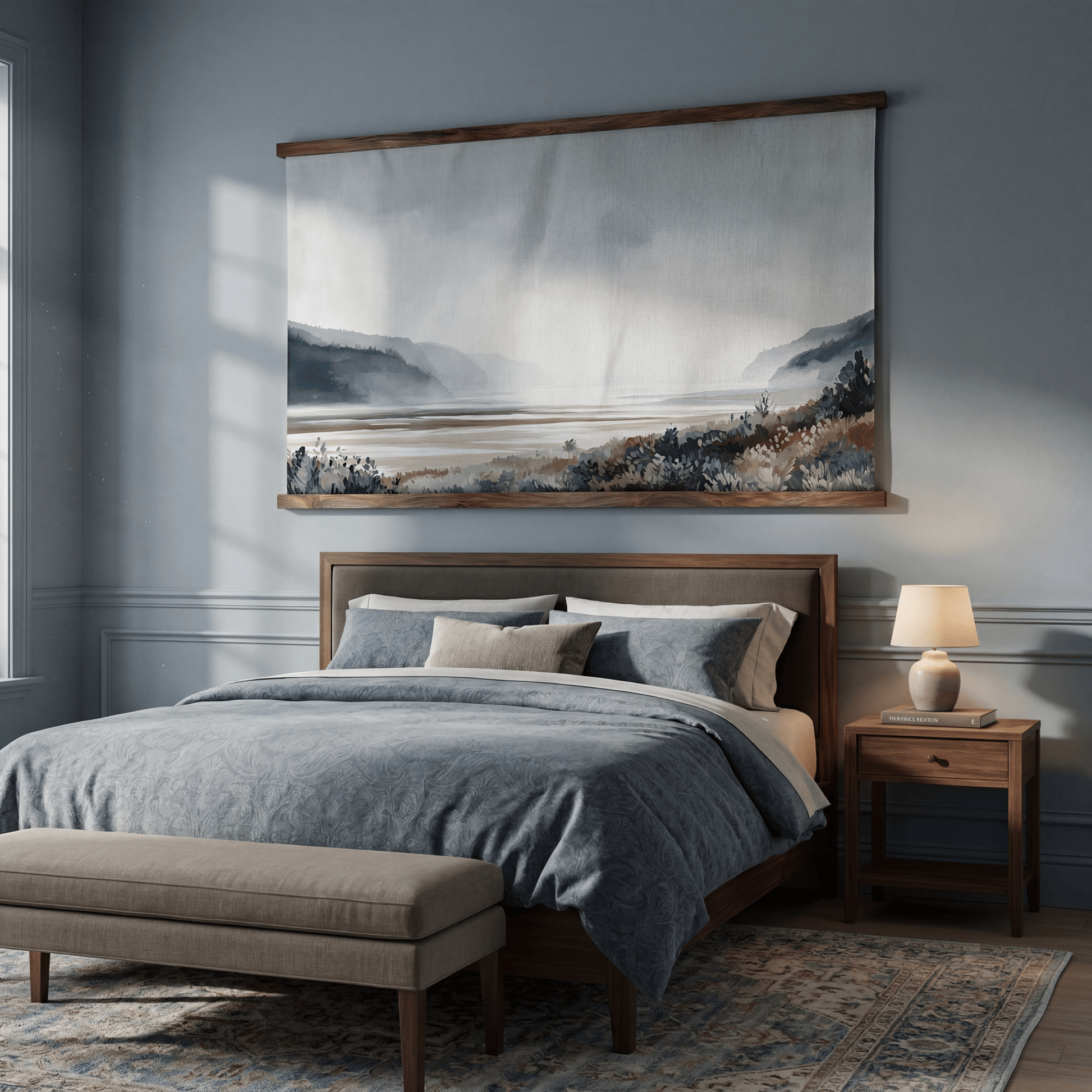 Gray Shoreline - Tapestry - Painted Paper