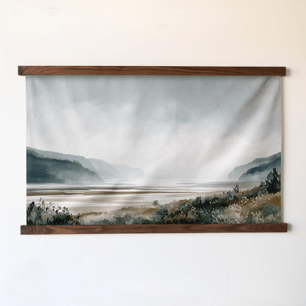 Gray Shoreline - Tapestry - Painted Paper