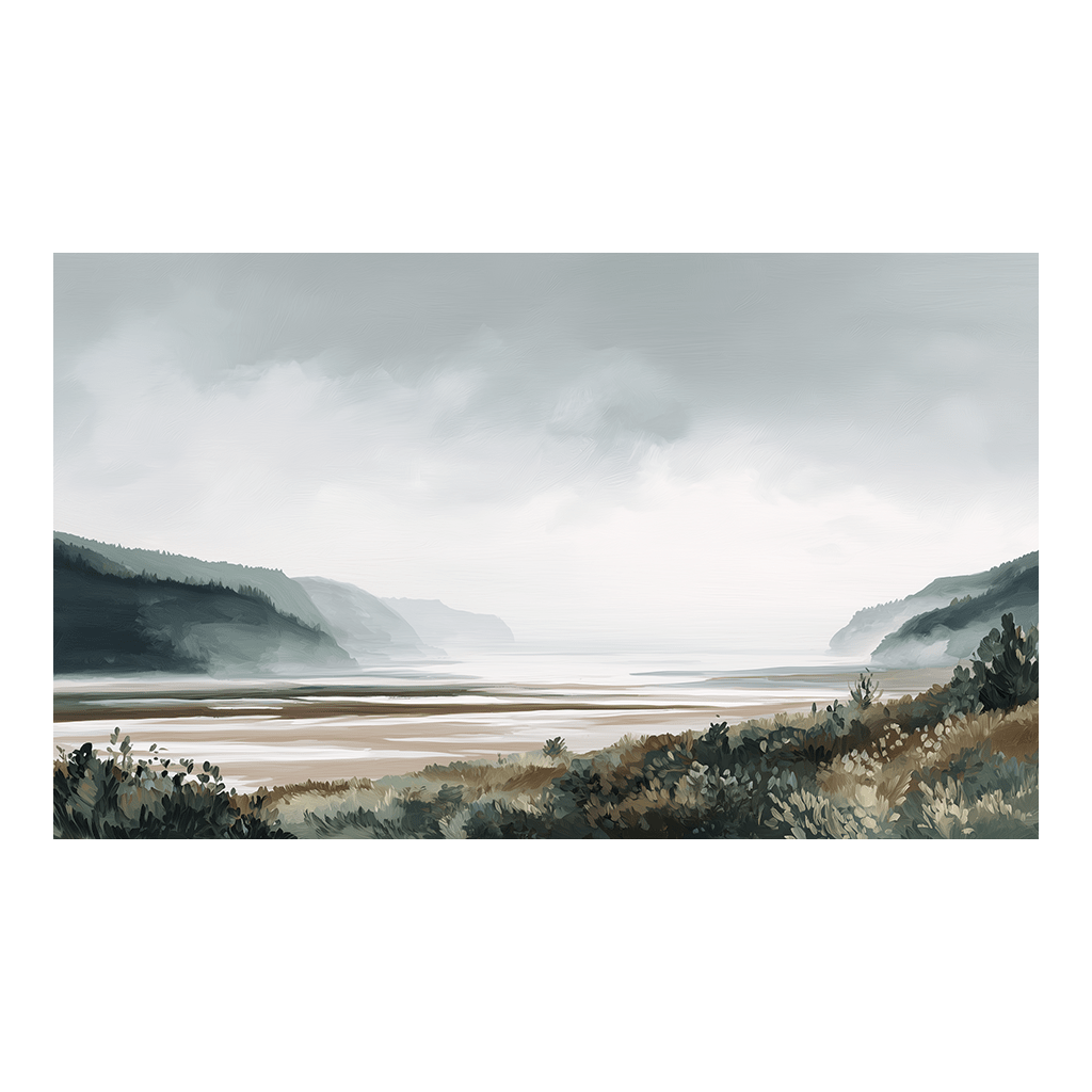 Gray Shoreline - Tapestry - Painted Paper