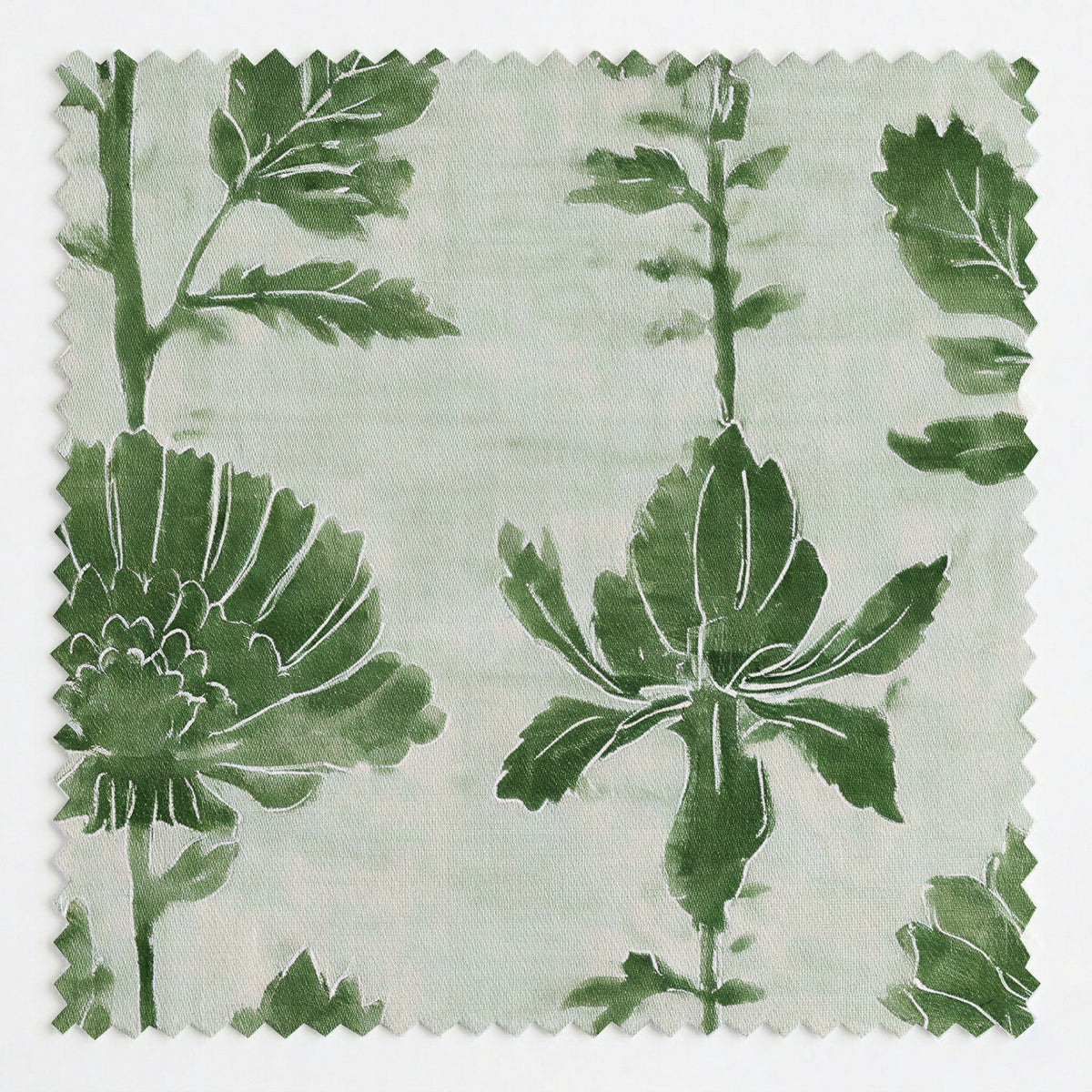 Green Court Florals - Fabric - Painted Paper
