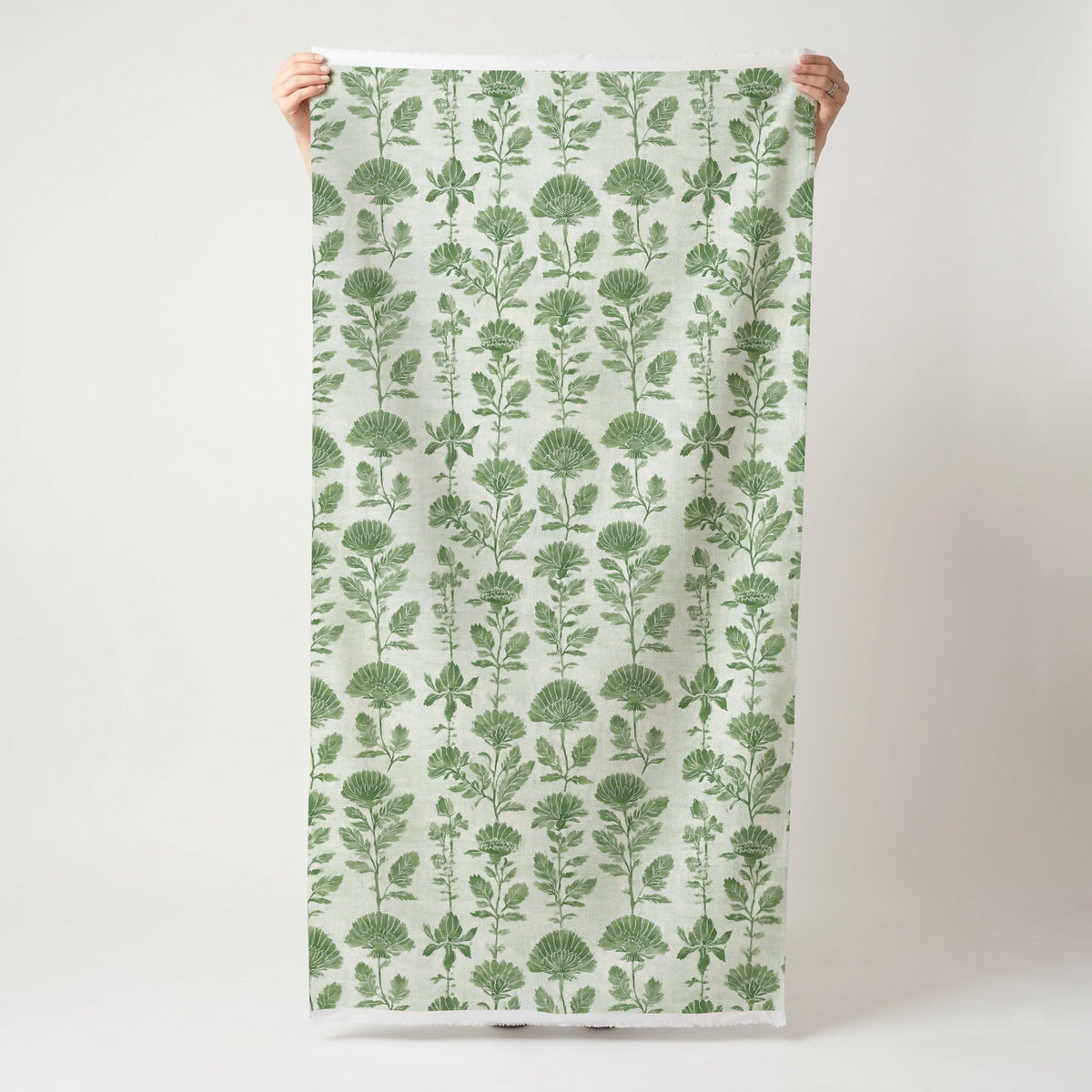 Green Court Florals - Fabric - Painted Paper